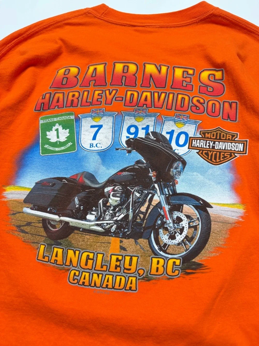 Harley Davidson Langley Chapter Flames Long Sleeve T-Shirt Mens Large - Picture 3 of 9